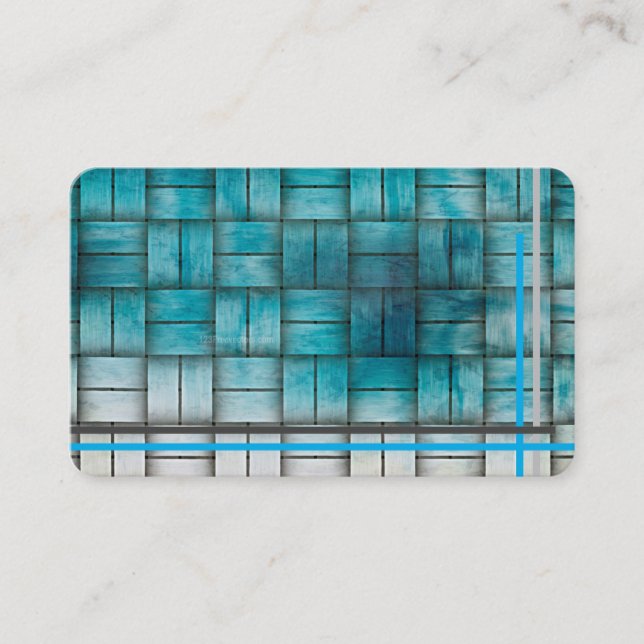 Carte De Visite Gros paniers à tisser en turquoise/gris sur un (Devant)