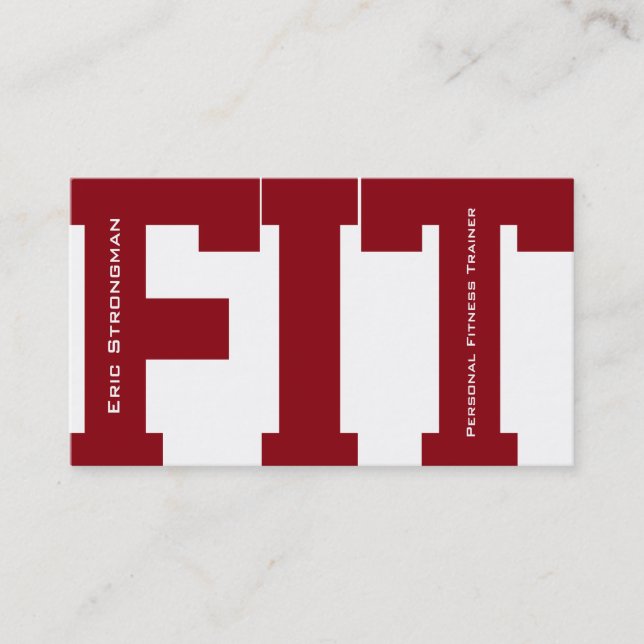 Carte De Visite Grosses lettres FIT fitness trainer couverture mod (Devant)