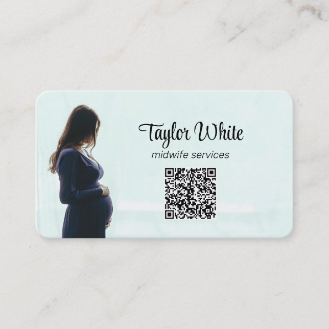 Carte De Visite Grossesse de Doula Midwoman QR (Devant)