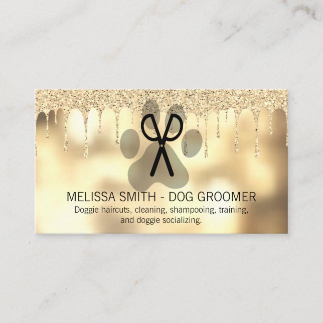 Carte De Visite Grossissement de chien | Parties scintillant (Devant)
