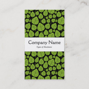 Carte De Visite Groupe Centre - Feuilles - Martian Green sur Noir