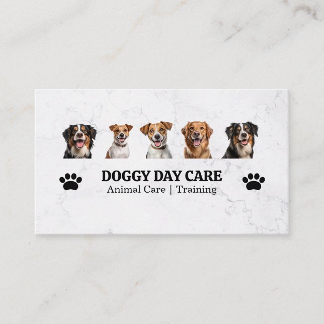 Carte De Visite Groupe de chiens | Protection des animaux | Boutiq (Devant)