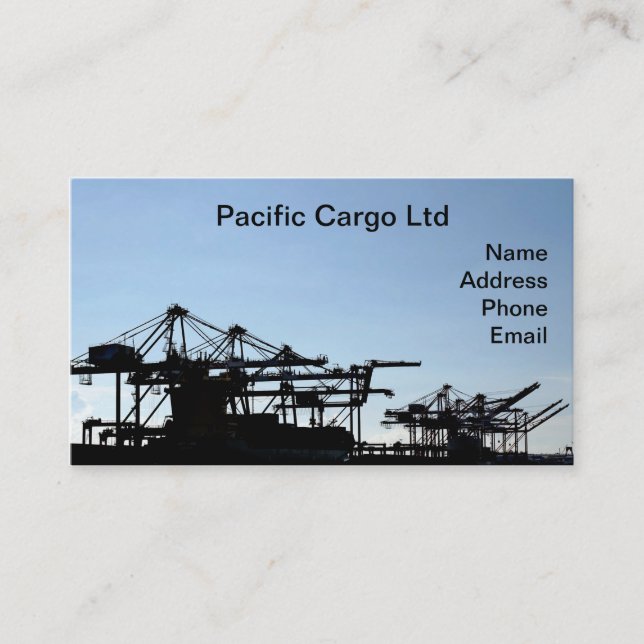Carte De Visite Grues d'expédition de récipient dans le port (Devant)