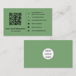 Carte De Visite Grüne QR Code Visitenkarte Selbst Gestalten