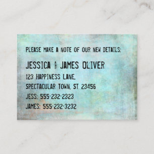 Carte De Visite Grunge affligée rustique nous avons déplacé la
