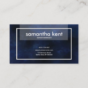 Carte De Visite Grunge de bleu de velours du cadre supérieur
