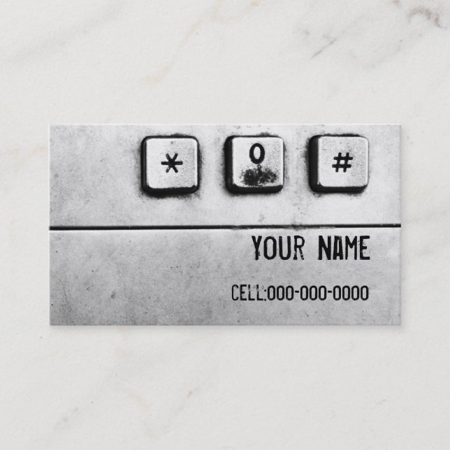 carte de visite grunge de clavier numérique (Devant)
