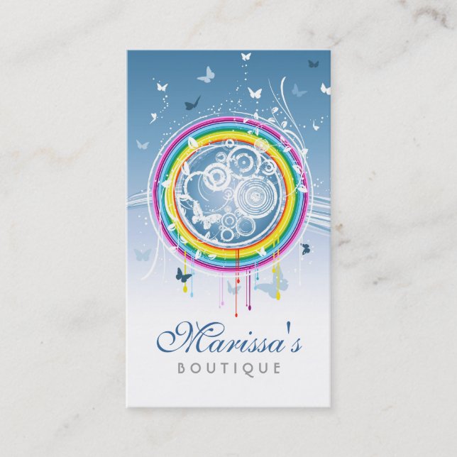 Carte de visite grunge de papillons (Devant)