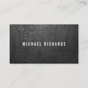 Carte De Visite Grunge en béton industriel foncé masculin