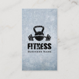 Carte De Visite Grunge Fitness Personal Trainer Kettlebell Barbell