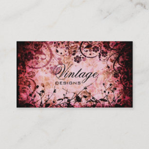 Carte de visite grunge floral