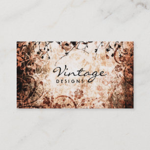 Carte de visite grunge floral