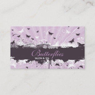 Carte de visite grunge floral de papillon