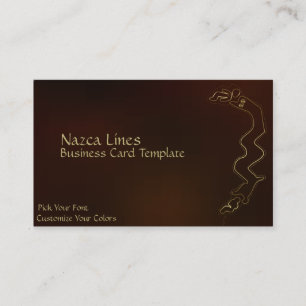 Carte De Visite Grunge Géoglyphe Logo Métal Doré Lignes de Nazca