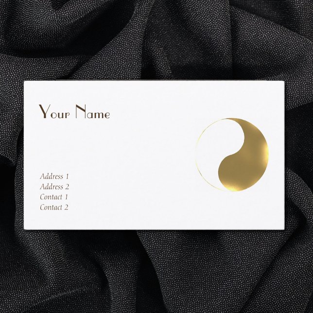 Carte De Visite Grunge golden&white yin yang (Créateur téléchargé)