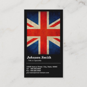 Carte De Visite Grunge Grande-Bretagne UK Drapeau Union Jack - QR 
