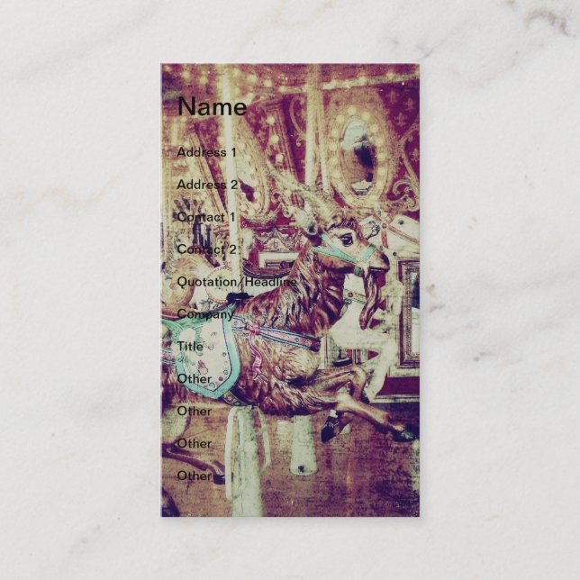 Carte De Visite Grunge Merry-Go-Round Goat (Devant)