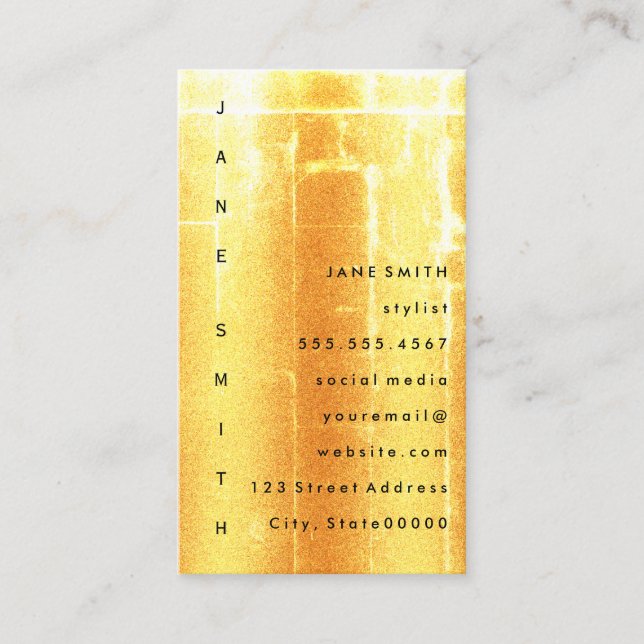 Carte De Visite Grunge moderne avec texte vertical (Devant)