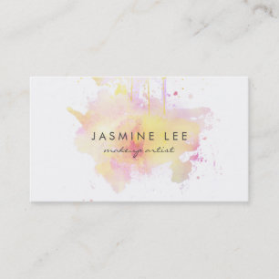 Carte De Visite grunge moderne chic de rose d'aquarelle de