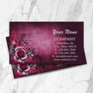 Carte De Visite Grunge vintage steampunk magenta rose rose rose
