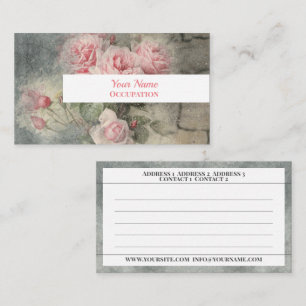 Carte De Visite GRUNGY ROSES - Fleurs Vintages