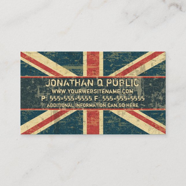 Carte De Visite Grungy Union Jack (Devant)