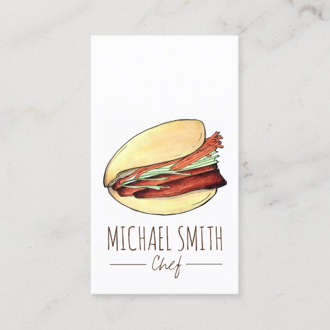 Carte De Visite Gua Bao Pork Belly Bun chinois Taiwan nourriture (Devant)