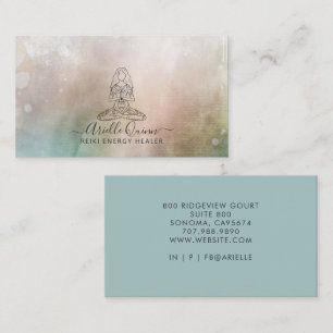 Carte De Visite Guérisseur énergétique Reiki Abstrait serein aquar