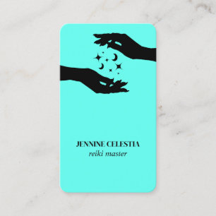 Carte De Visite Guérisseur spirituel Turquoise des mains Reiki