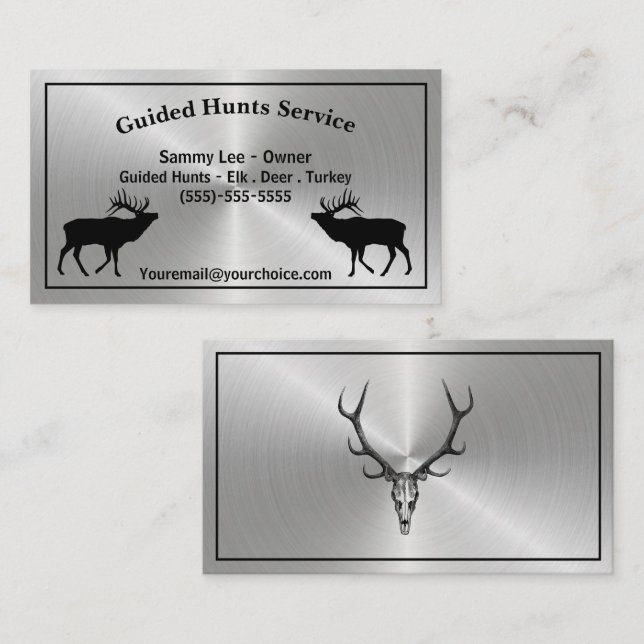 Carte De Visite Guide de chasse en plein air Service Professionnel (Devant / Derrière)