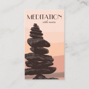 Carte De Visite Guide de méditation Pêche Reiki Stone Cairn Stack