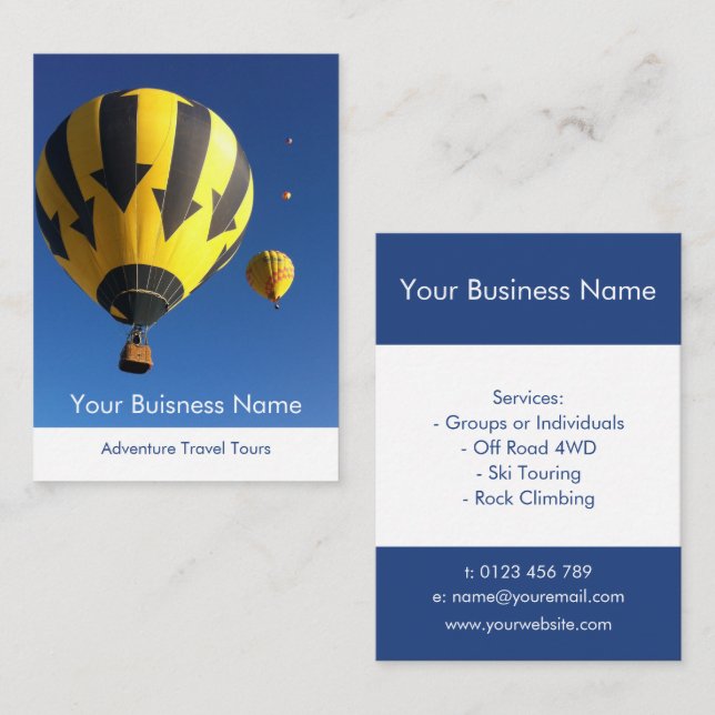 Carte De Visite Guide de voyage aventure (Devant / Derrière)