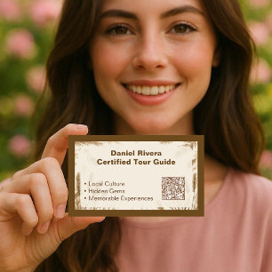 Carte De Visite Guide touristique de la tonalité terre de la natur