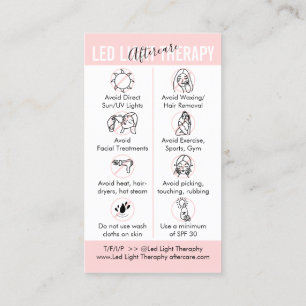 Carte De Visite Guides de soins après thérapie par lumière LED