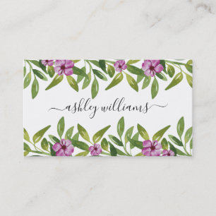 Carte De Visite Guirlande aquarelle calligraphie florale manuscrit
