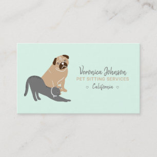 Carte De Visite Guise de la menthe à l'illustration de chien modi