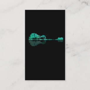 Carte De Visite Guitar Lake Shadow Paysage Musique Amour Guitarist