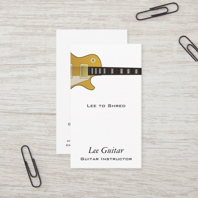 Carte De Visite Guitare (Devant/Arrière en situation)