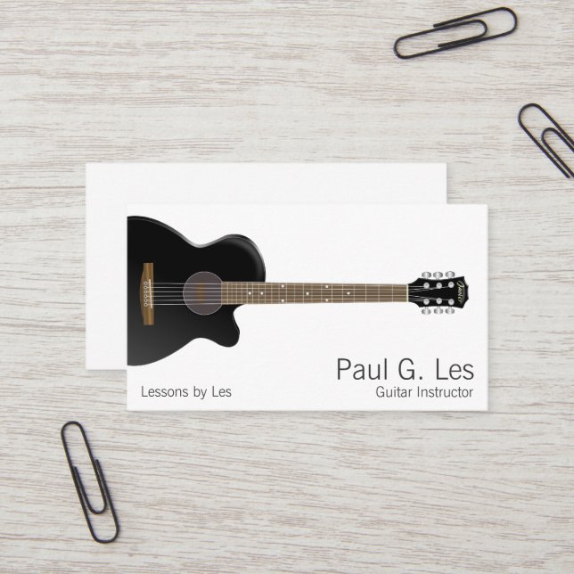 Carte De Visite Guitare (Devant/Arrière en situation)
