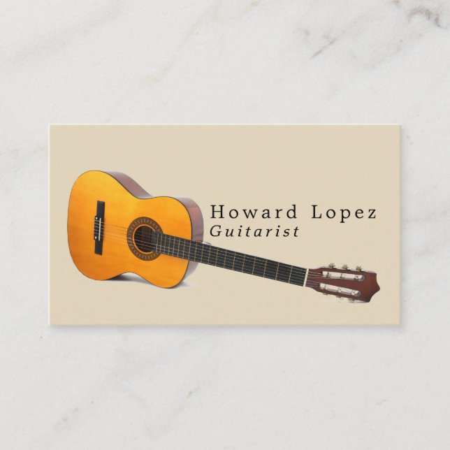Carte De Visite Guitare acoustique, Guitariste, Musicien professio (Devant)