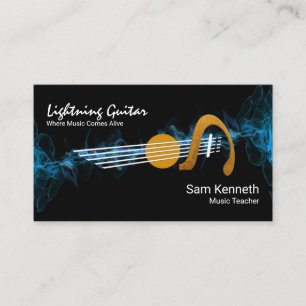 Carte De Visite Guitare Electric Blue Lightning