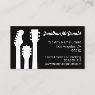 Carte De Visite Guitare Enseignant Musicien Guitariste Rock Musiqu