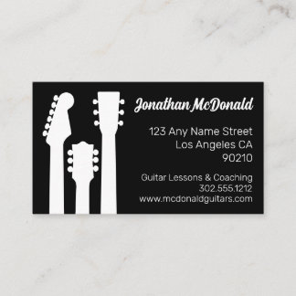 Carte De Visite Guitare Enseignant Musicien Guitariste Rock Musiqu