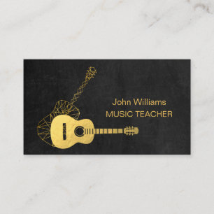 Carte De Visite Guitare Gold Music Enseignant DJ Musicien géométri