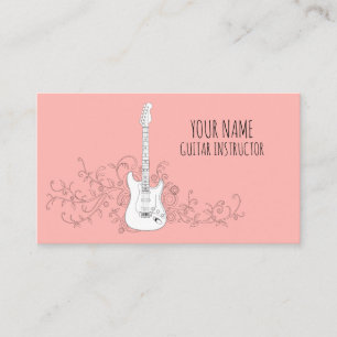 Carte De Visite Guitare Instructeur Guitariste Musicien Profession
