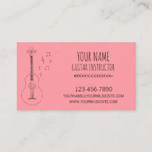 Carte De Visite Guitare Instructeur Guitariste Musicien Profession