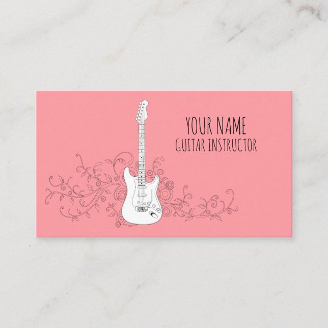 Carte De Visite Guitare Instructeur Guitariste Musicien Profession (Devant)