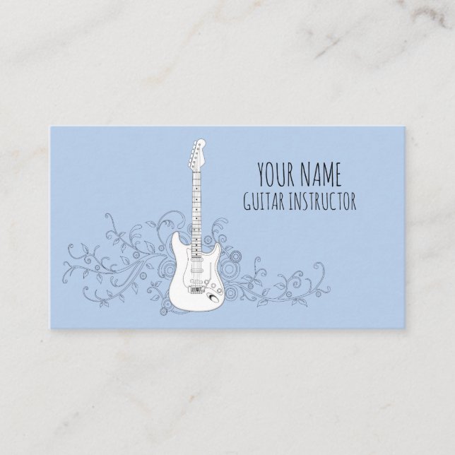 Carte De Visite Guitare Instructeur Guitariste Musicien Profession (Devant)