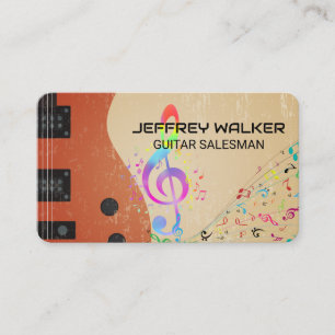 Carte De Visite Guitare Instrument Notes de musique Musicien