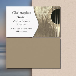 Carte De Visite Guitare leçons de musique en ligne Simple Beige